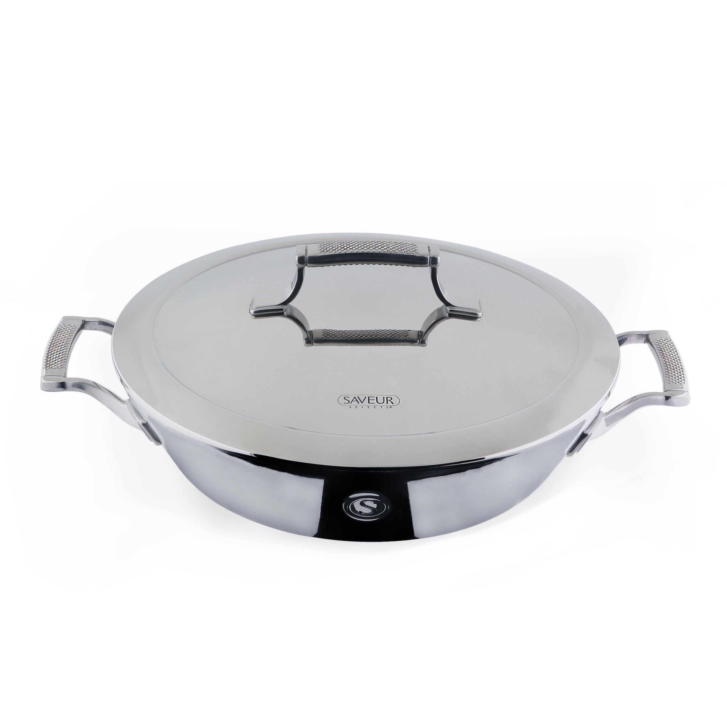 American Kitchen Cookware Tri-Ply Stainless Steel 12-inch Covered Sauté Pan