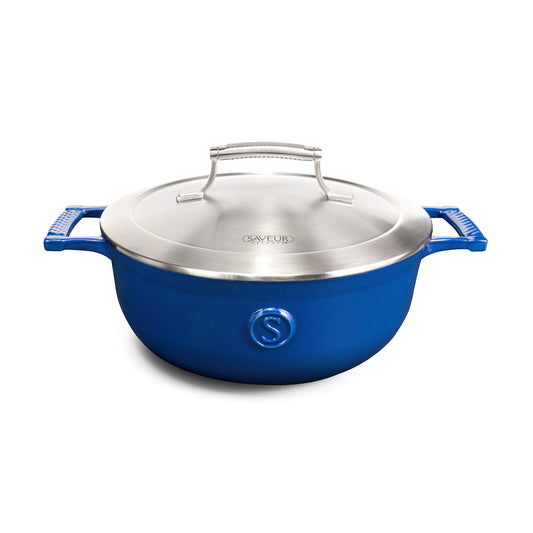 3.5-Quart Enameled Coated Saucier with Stainless Steel Lid