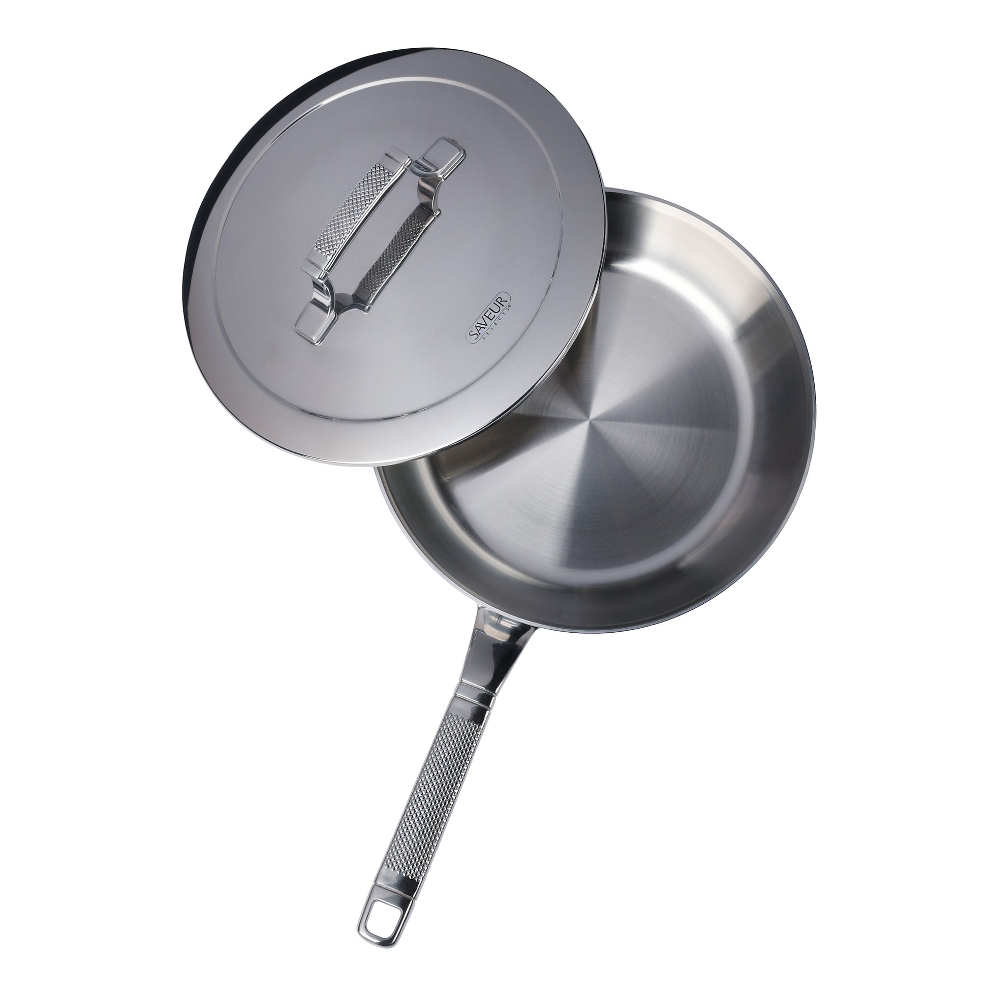 STAMBE 10 With Lid Stainless Steel Pan, Triply Stainless Steel Frying  Pans. With USA Non Stick Coating and Anti Warp Base Nonstick Pan. PFOA  &PFOS