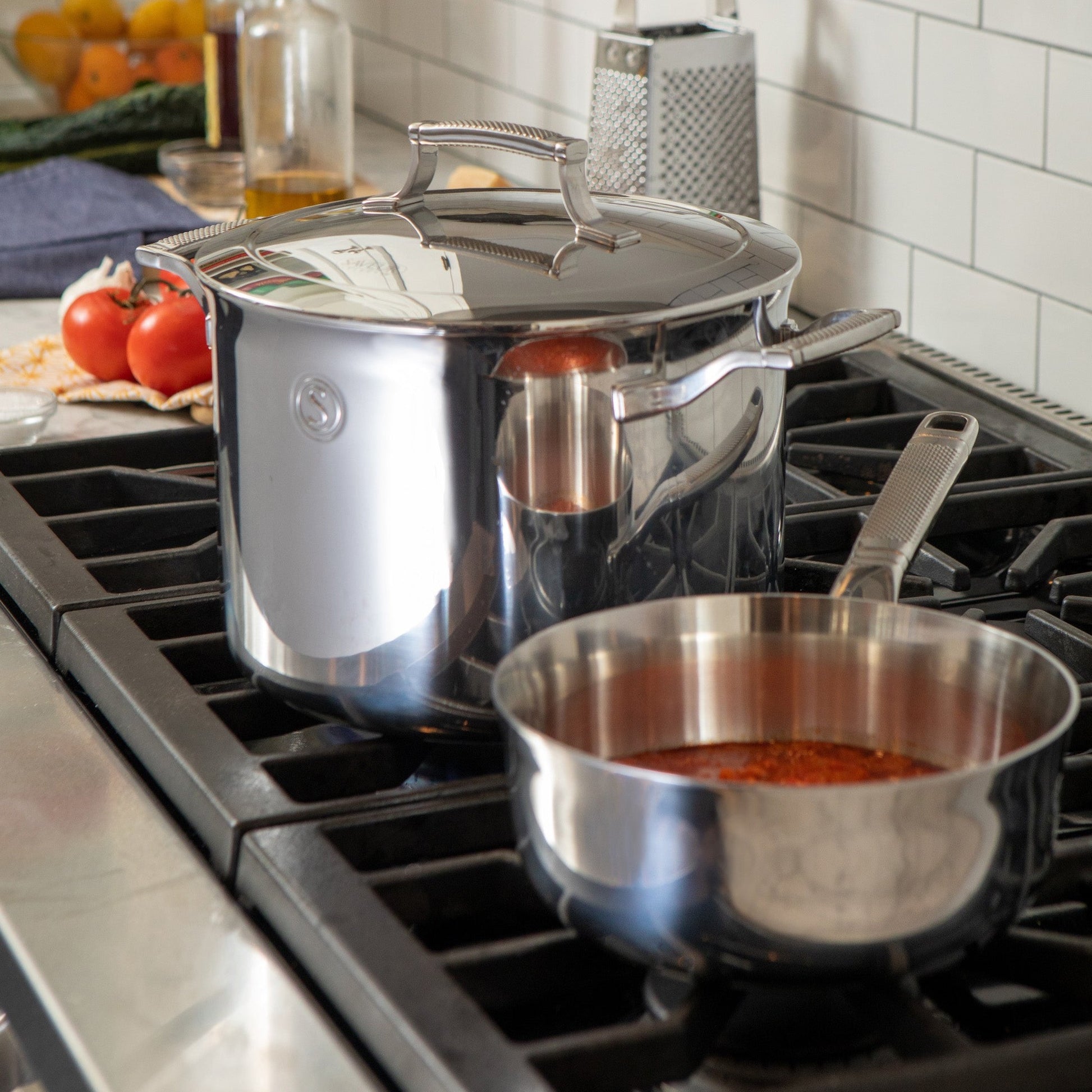 Cookware Set Kitchen Stainless Steel 9-Piece Cooking Pot Set