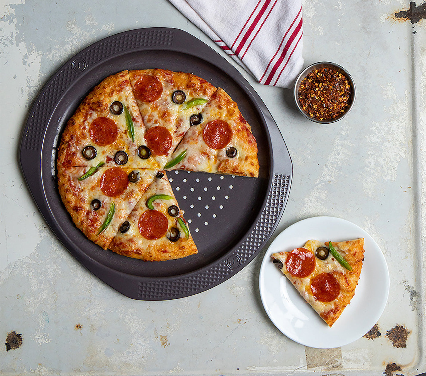 Baker's Secret Non stick Pizza Pan for Oven 12.5, Carbon Steel